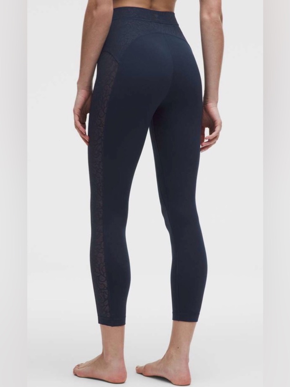 Lululemon Paisley Sheer Lace Jacquard Panelled High-Rise Tight 25" EUC - Picture 2 of 8